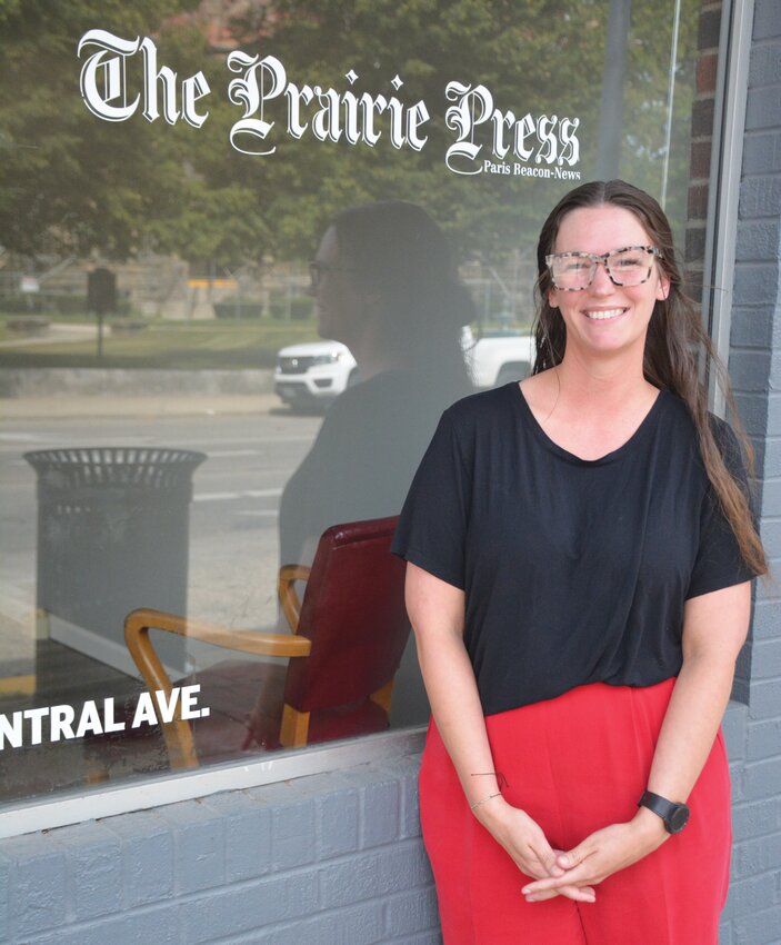 Bethany Wagoner poses for a photo outside of The Prairie Press. Wagoner became a full-time member of The Press&rsquo; newsroom on Tuesday, August 1. She views the job as an opportunity to engage with her lifelong love of writing while also promoting the community she now calls home.
