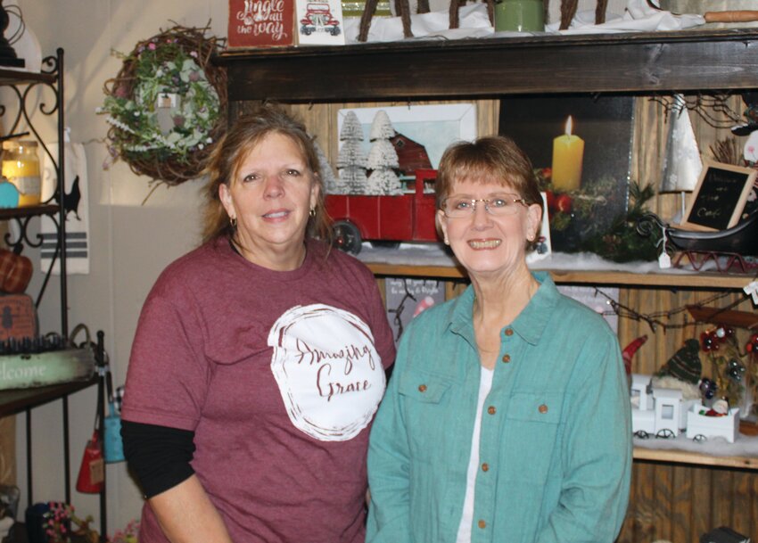 Chrisman business owners Carla Haga (left) and Merri Voigt (right), are working together to encourage members of the community to shop at local businesses with the opportunity to win prizes and celebrate shops close to home.