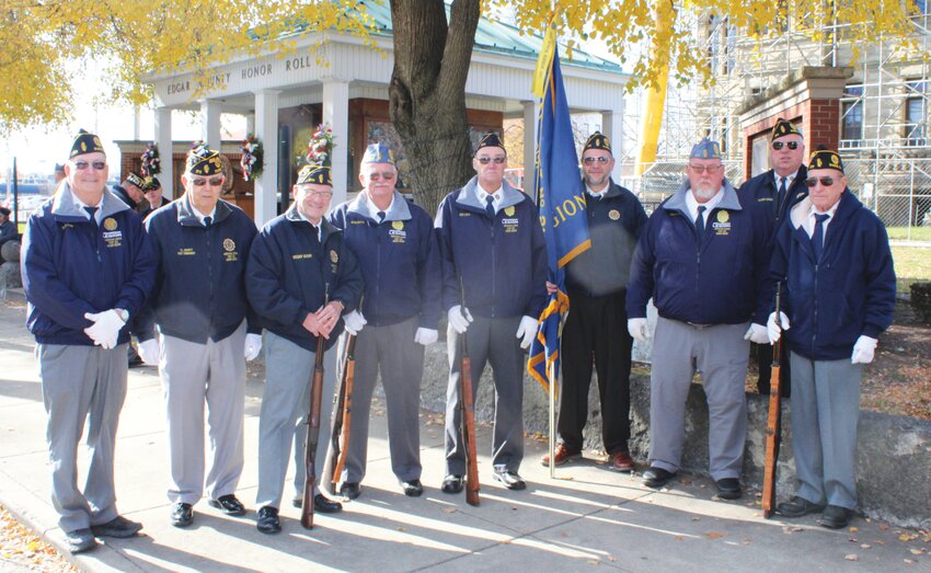 Members of Paris American Legion Post #211 ready themselves for the annual Veterans Day program on the square. Left to right are, Steve Cochran, Terry Hackett, Greg McHenry, Wayne Griffin, Eric Leeth, Josh Hollis, Robert Clark, Gary Strow and Art Gleckler. Not pictured are Paul Hanks, Jim Viebrock, Rick Brennen, Jerry McDaniel, Ted Lang and Russ Chaney.