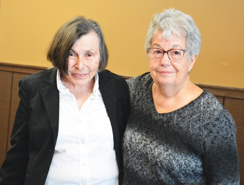Dr. Marilyn Frey (left) hosted a luncheon on Jan. 17 to thank volunteers of Compassionate Food Ministries. Gladys Frost (left) serves alongside Frey as the office manager and director of the food pantry. In total, eight directors run the pantry.