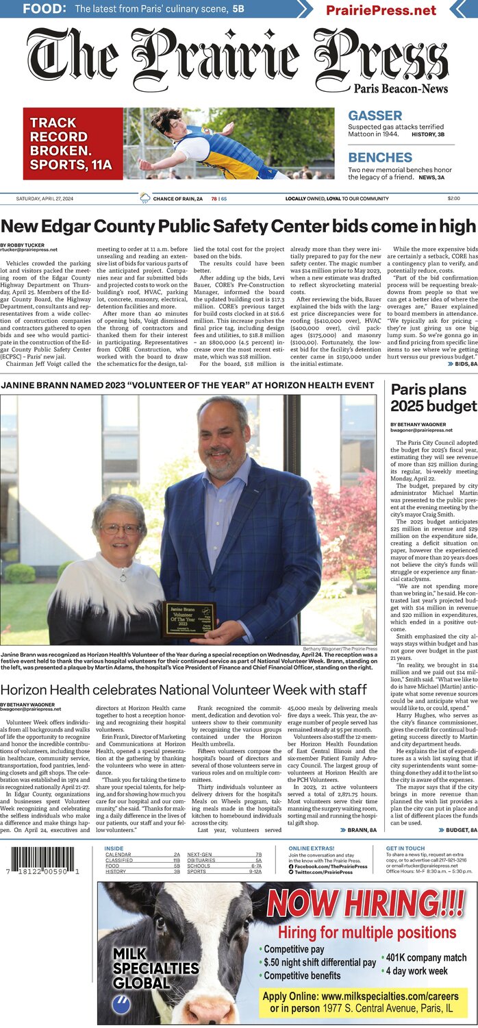 Saturday, April 27, 2024 The Prairie Press