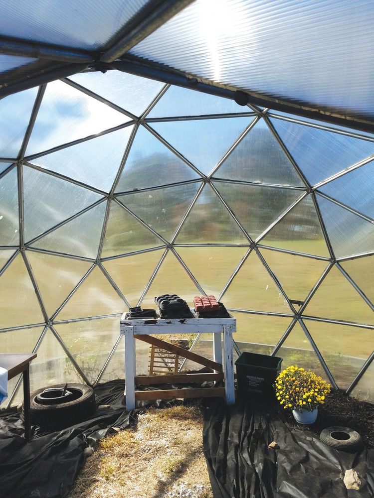A UNIQUE SPACE: The Gladstone greenhouse is a geometric greenhouse that is dome-shaped and was purchased from a local Rhode Island retailer. The panels are often vandalized overnight and on weekends, and the staff struggles to keep up with the repair in order to keep the greenhouse gardening program going.