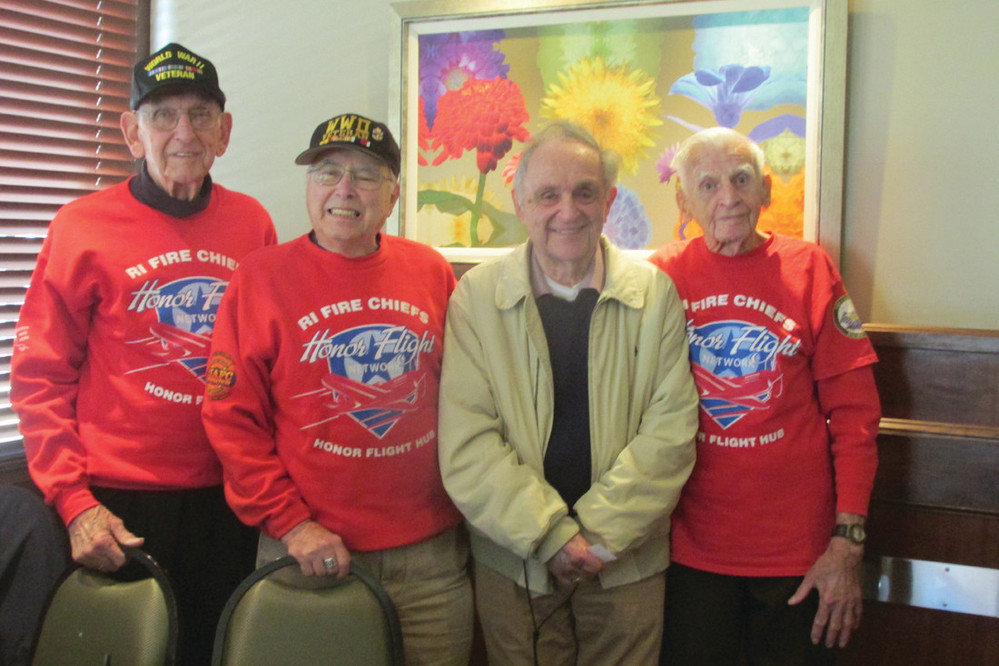 GRAND GUESTS: Joel Joel, Norman Heckler, Irwin Shulkin and Louis Kelley were honored during a special Veterans Day Tribute organized and funded by the McShawn&rsquo;s Pub Back Porch Veterans Group. The event was held at Chelo&rsquo;s Restaurant in Cranston.