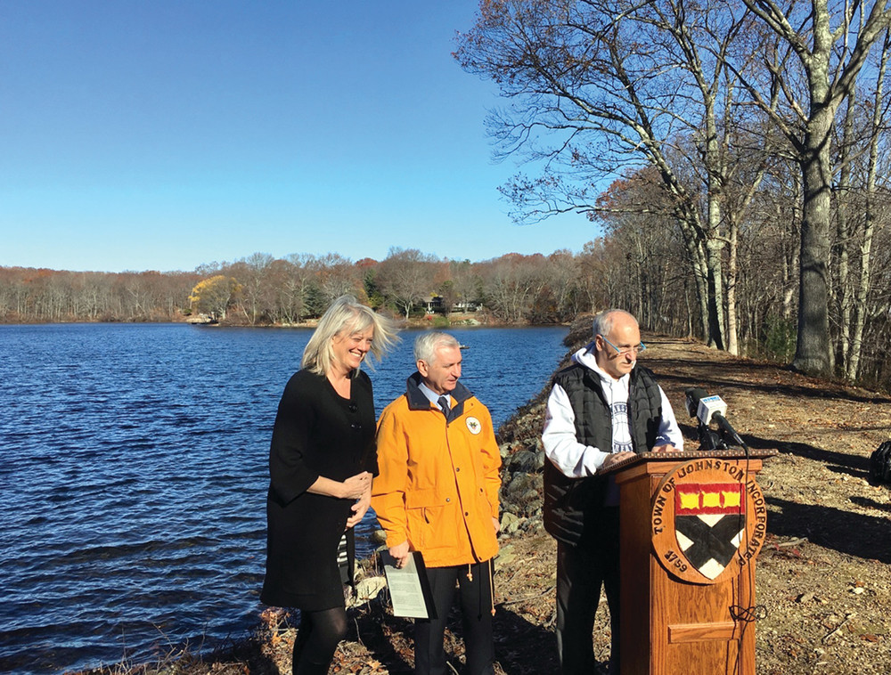 SAFER EVERY DAY: DEM Director Janet&nbsp;Coit, Sen. Jack Reed and Mayor Joseph Polisena met last week to promote Sen. Reed&rsquo;s High Hazard Potential Small Dam Safety Act, which if approved would provide up to $700,000 per year to help inspect, repair, and rehabilitate high hazard dams.
