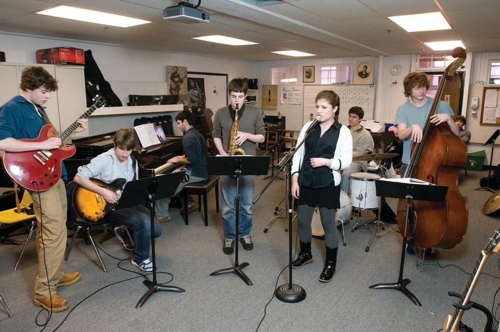 Students study jazz at the Wheeler School