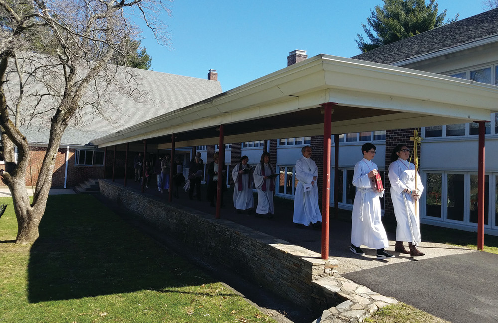 PALM SUNDAY PROCESSION: The Holy Week began on Sunday at St. David&rsquo;s on the Hill Episcopal Church with the entire parish processing through, out and around the church grounds with their palms, which were blessed during the Passion Sunday services.