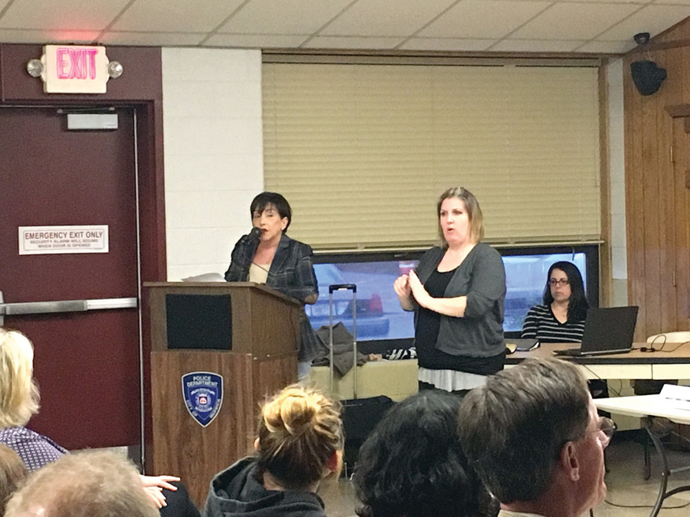 SHATTERING &ldquo;STIGMA&rdquo;: Deborah Parente, who lost her son Peter to heroin addiction, tells her story at a town hall Wednesday night.
