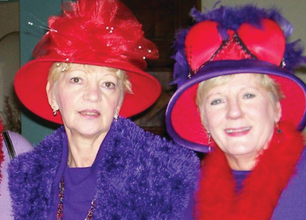 Rhody Red Hatter Ellen Conlon and Queen Mary Kinsey.