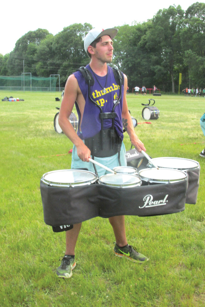CORPSMAN CORTEZ: Austin Cortez, who comes from Alabama, is of 30 talented percussionists for the Spartans Drum &amp; Bugle Corps that&rsquo;s living and training this week and Bishop Hendricken High.