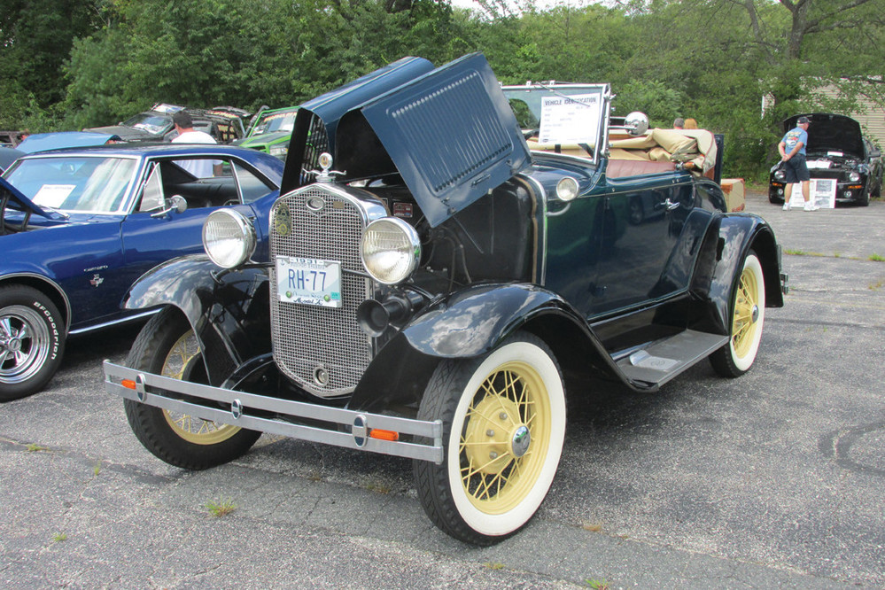 VINTAGE VEHICLE: Classic cars like Sammy Houle&rsquo;s 1937 Model A ford were on display Sunday at the Smithfield Elks Lodge on Farnum Pike during the 2nd Annual RI Hot Wheels Club Super Show.