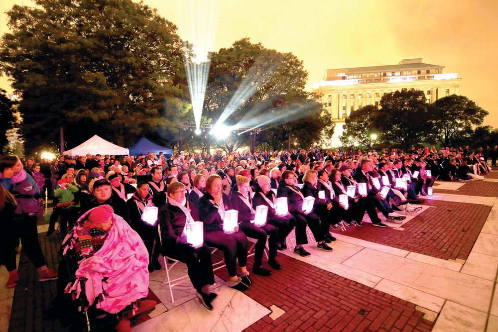 LUMINARIES: Pictured from last year&rsquo;s Flames of Hope, survivors are seated at the Illuminations of Life Ceremony to be held this year on Sat., Sept. 30, at 6 p.m. at the RI State House steps.