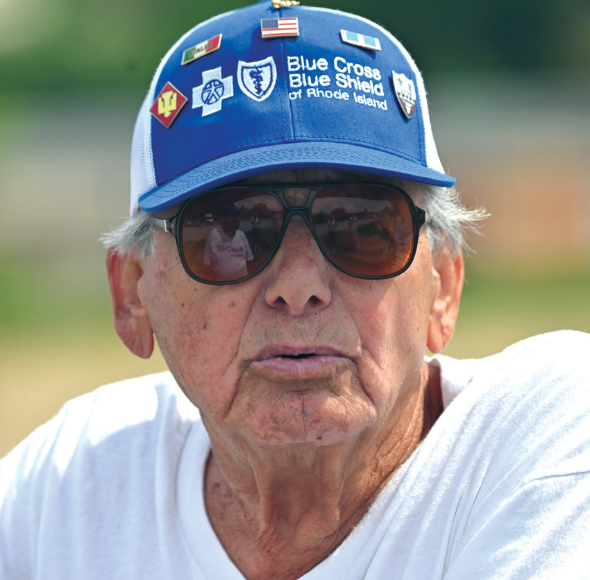 GOING STRONG: Cranston&rsquo;s Joe Giordano, who is one of the founders of the Rhode Island Senior Softball League, watches a game during the 2019 season. Giordano recently turned 90 years old as the league celebrates its 37th year. Giordano, who is currently the manager of the Blue Cross team and a member of the board of directors, still hits the field on occasion as the league&rsquo;s oldest player.
