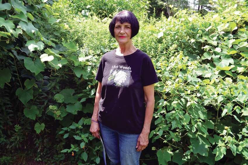 Karen Talbot in her garden.