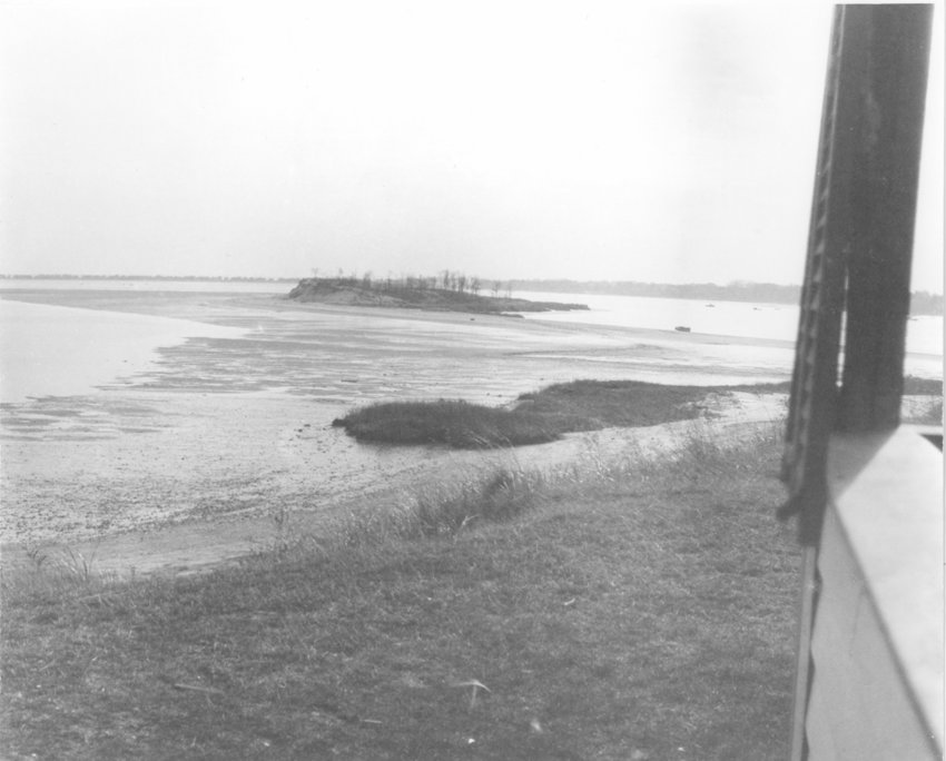 EASY ACCESS: As can be seen in this photograph taken in 1926, Greene Island had trees and was easily accessible at low tide.