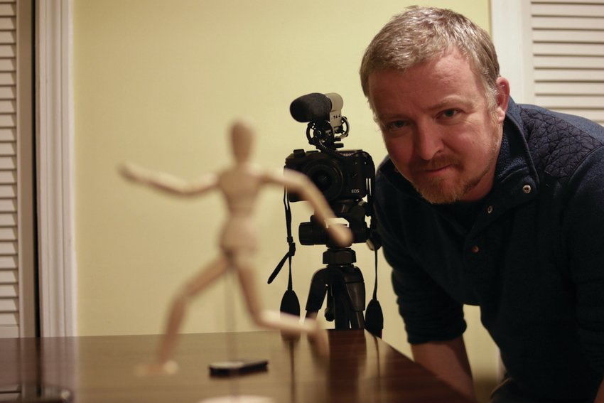MAKING MOVIES: Robert Isenberg shot the footage for his short film &ldquo;Mannequin&rdquo; in the space of roughly two hours at his Cranston home office. &ldquo;I was so into it that by the time I was done, I was like, &lsquo;Wow, I can&rsquo;t believe I&rsquo;m done,&rsquo;&rdquo; he says.