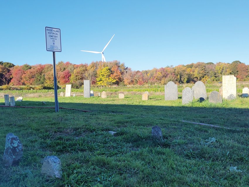 CEMETERY 43: In the middle of Salisbury Farm, a tiny graveyard survives &mdash; the former resting place of Col. Israel Angell, and final resting place of Arnold Fenner, who was struck by lightning.