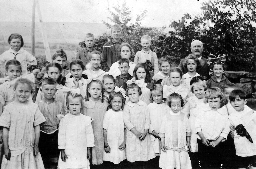 FINAL CLASS: The Rockland &ldquo;Class of 1916&rdquo; class photo shows Helen O. Larson in the front row, third from right.
