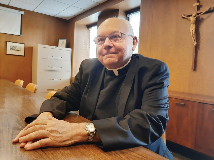 Msgr. Raymond B. Bastia, who turns 76 on Oct. 19, recently retired after serving as vicar of Planning and Finance for 18 years. He is volunteering as a consultant for the diocese on the current renovation of the Cathedral Residence and convent.