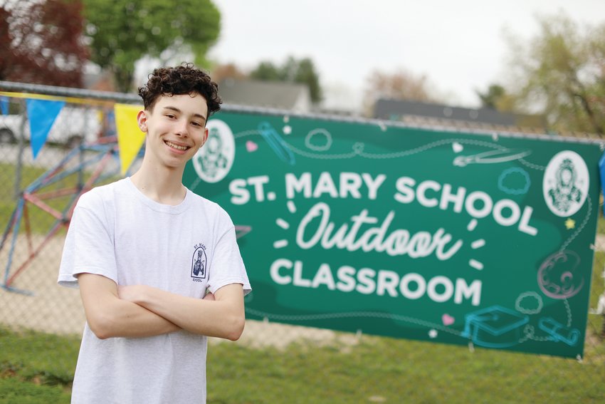 Last Spring, Aidan Paplauskas, now a freshman at Cranston West, chose to design and build an outdoor classroom for his alma mater, St. Mary&rsquo;s School in Cranston, as part of his Eagle Scout Service Project. The result is a beautiful space that students will benefit from for years to come.