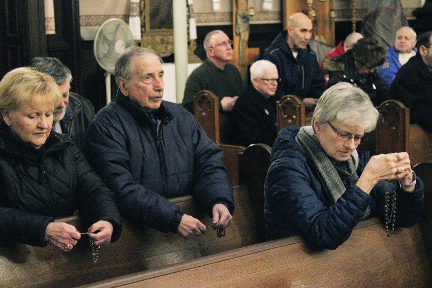 St. Michael&rsquo;s Ukrainian Catholic Church in Woonsocket held a Rosary prayer service with the Knights of Columbus for peace in Ukraine on Friday Feb. 24.