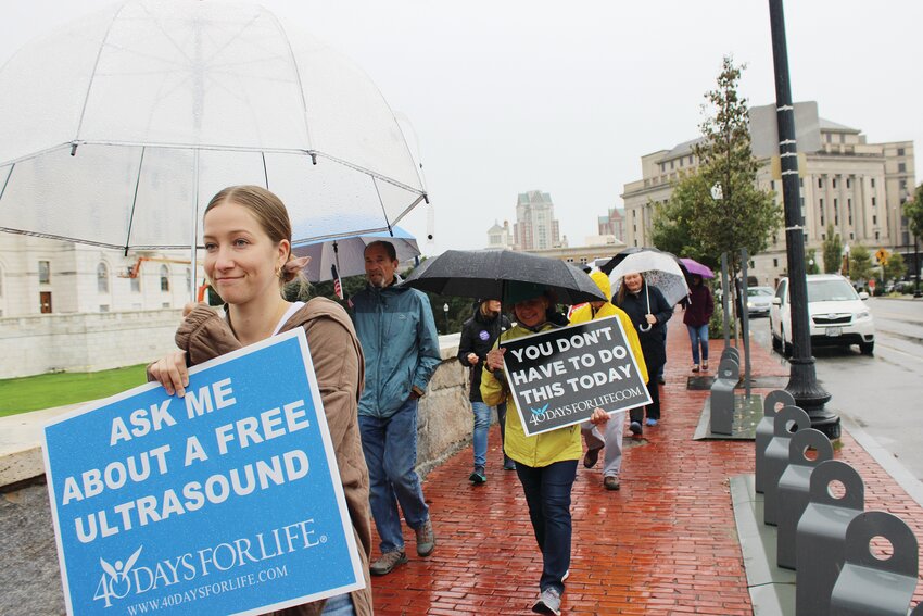 The rain did not stop Rhode Islanders from taking part in a Jericho Walk for Life, a peaceful, respectful procession in Providence to pray for an end to abortion.