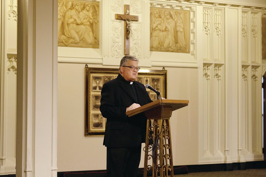 This special Advent retreat day included reflections from scripture, adoration, Holy Rosary, Mass and guest speakers, Msgr. Anthony Mancini, pictured, and Sister Elizabeth Castro, H.M.S.P.