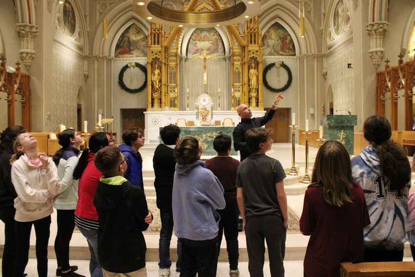 More than 200 middle school students from parishes and schools throughout the Diocese of Providence take part in a retreat centered on a theme of hope. One of the day&rsquo;s activities included a tour of the Cathedral of SS. Peter and Paul, Providence, led by Dennis Sousa, director of the diocesan Office of Family, Youth &amp; Young Adult Evangelization.