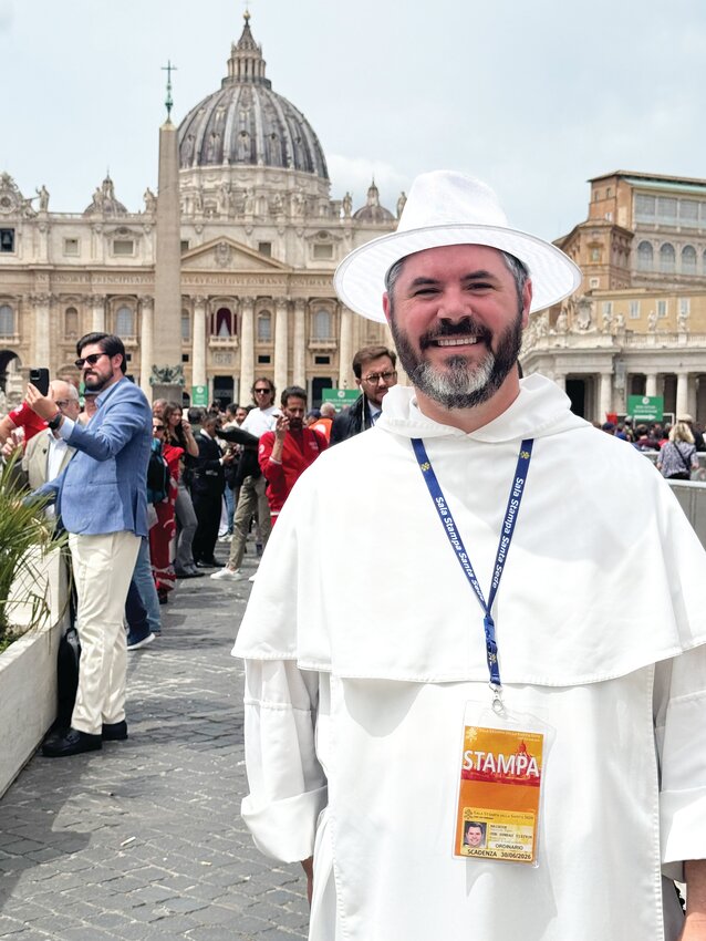 Pope Leo XIV delivered his first Regina Caeli from the central loggia of St. Peter&rsquo;s Basilica to tens of thousands gathered in St. Peter&rsquo;s Square on Sunday, May 11. Father Patrick Mary Briscoe, O.P., who formerly taught at Providence College, was in St. Peter&rsquo;s Square to witness the address.