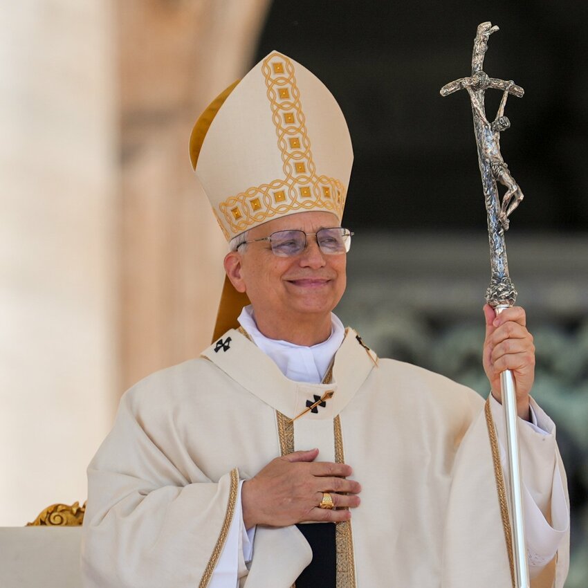 Pope Leo XIV smiles after giving his blessing at the conclusion of Mass marking the Jubilee of Families, Children, Grandparents and the Elderly in St. Peter’s Square at the Vatican June 1, 2025.