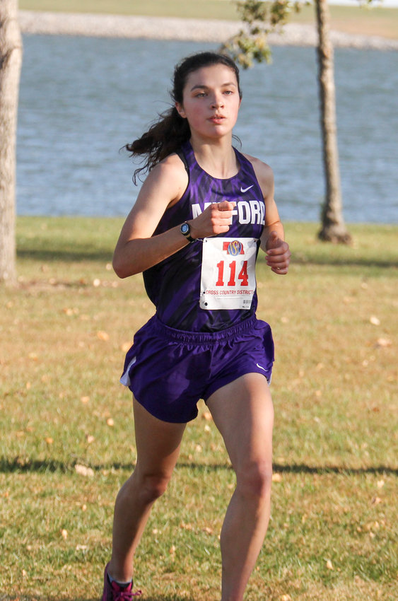 Abbie McGuire of Milford was the runner-up at the District C3 meet at Branched Oak Lake Oct. 15.