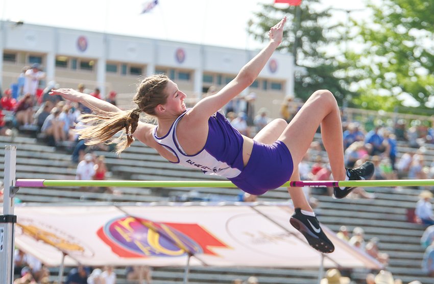 Sarah Spahr, Milford, Class B high jump, 5-3, second