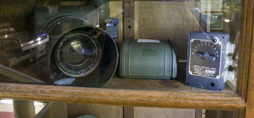 Camera equipment is among the artifacts displayed at Espace de Memoire Lorraine.