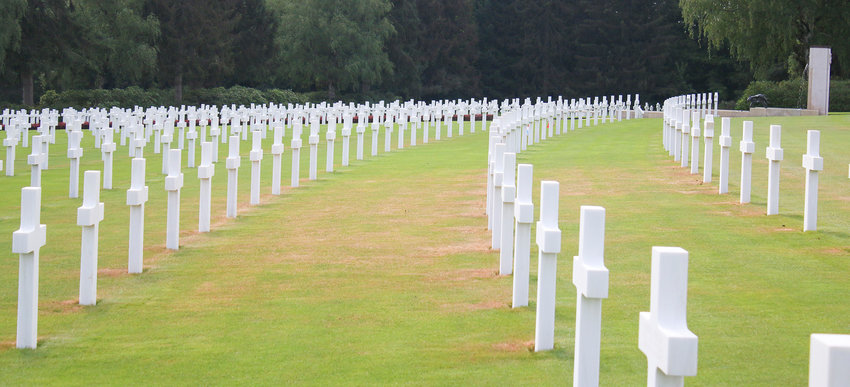 Rows of crosses mark the graves at Luxembourg American Cemetery.