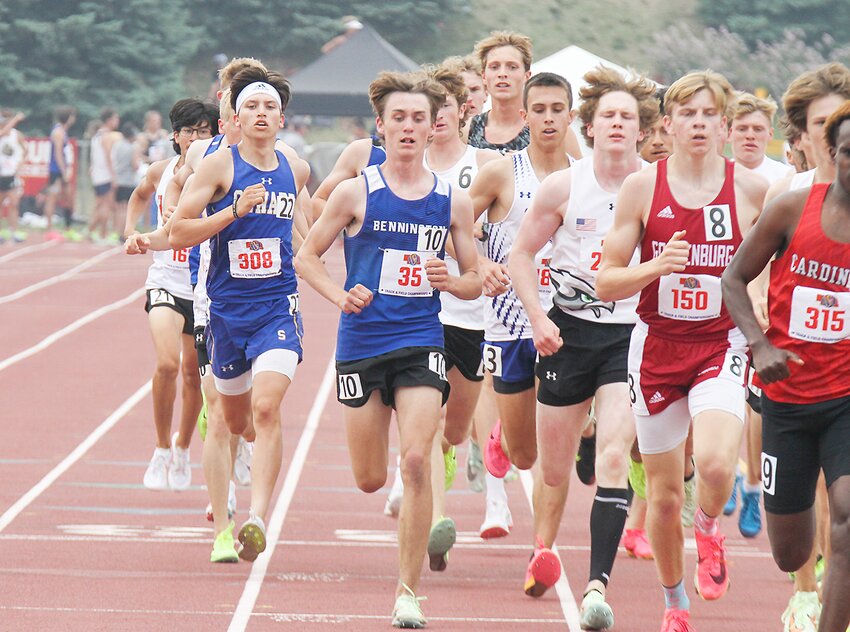 Seward's Colin Standifer keeps his pace in the 1,600-meter run May 18 at the state track meet.