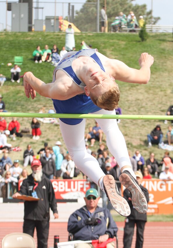 Drew Johnson of Malcolm finished just out of the medals in the Class C high jump May 19.