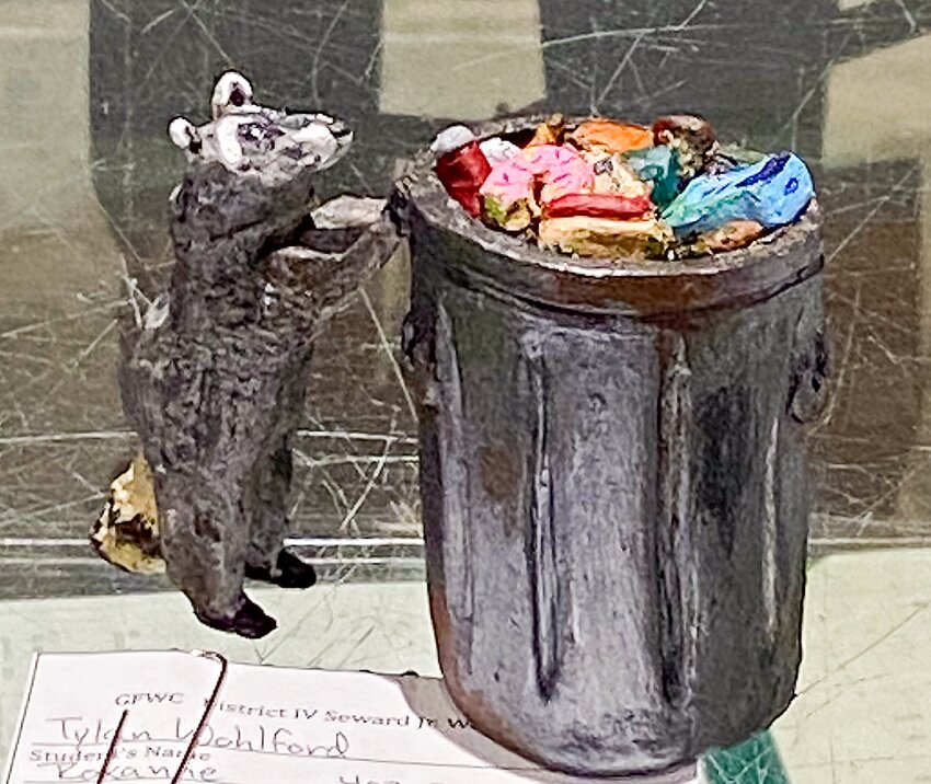 This sculpture by Tylan Wohlford of Seward HIgh was one of the award winners in the annual GFWC Seward Women's Club art show. Awards were presented March 9. The complete list and photos of the winners will be published in next week's Independent.