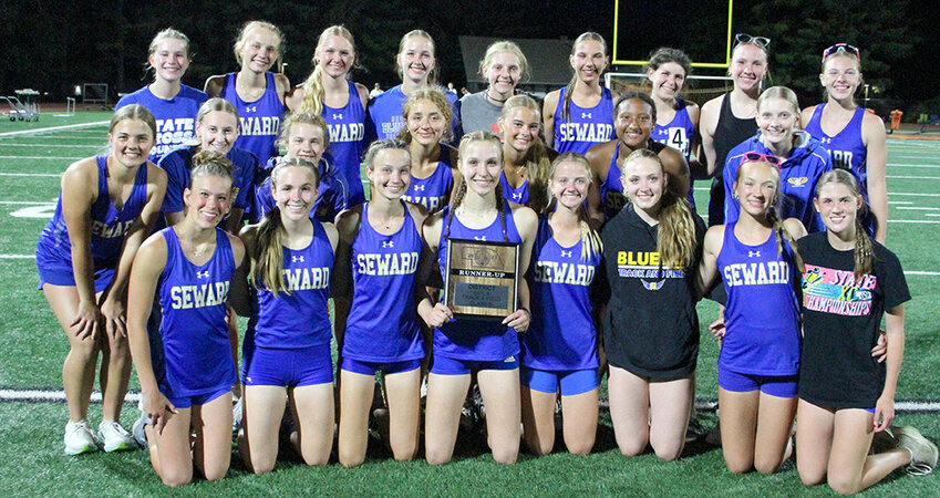 The Seward girls were the district runner-up in the B4 competition at Crete yesterday.