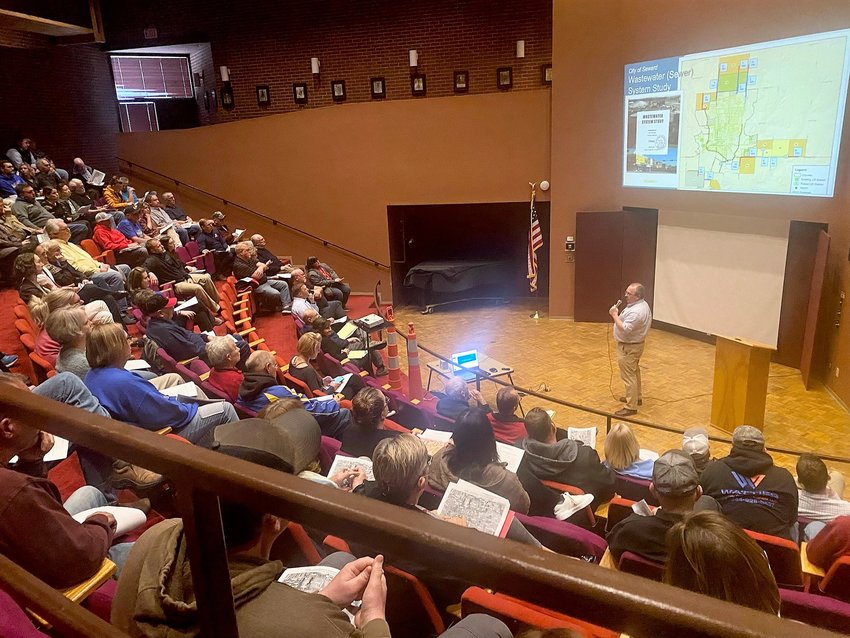More than 100 people attended a meeting on proposed solutions for heavy traffic near East Seward Street and North Columbia Avenue on March 21.