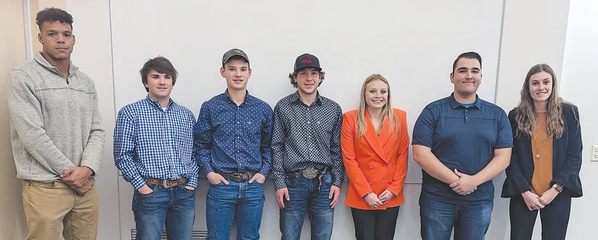 Winners in the third annual Concordia Catalyst Competition Dec. 2 include, from left, Austin Jablonski, Drew Covalt, Ryley Hain, Zack Vrbka, Katie Severt, Jack Nelson and Kellie Rhodes.