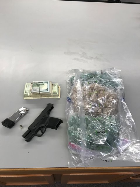 Authorities found a loaded handgun and approximately 6.5 pounds of ecstasy following a pursuit on I-80 March 4.