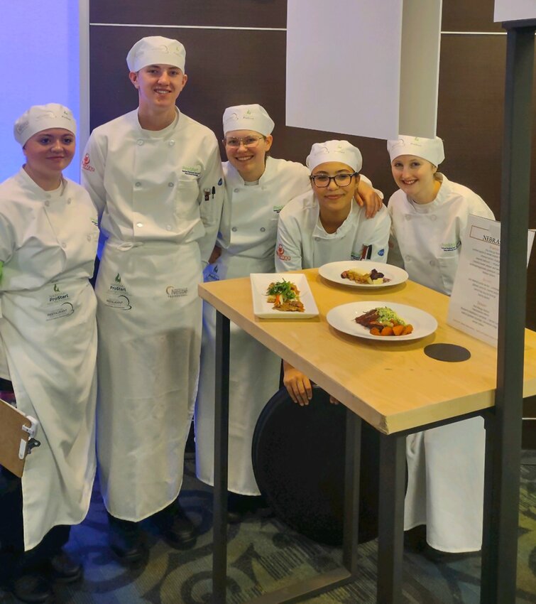 Students from the Milford ProStart team that competed in the national competition are, from left, Emma Hershberger, Gavin Pienning, Veronika Johns, Gwen Whistler and Maizie Kolb.