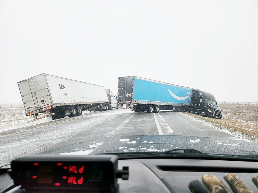 A multi-semi accident near York closed Interstate 80 for awhile on Dec. 25. Slick roads and blizzarding snow led troopers to respond to about 150 accidents that day.