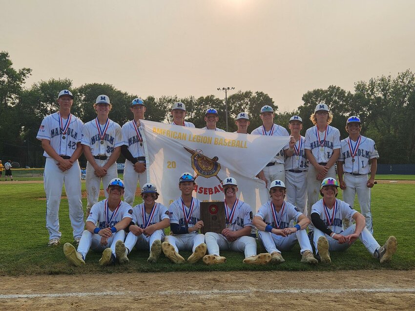The Malcolm junior legion baseball team is the Class C state champion after beating Hartington 3-1 in eight innings.