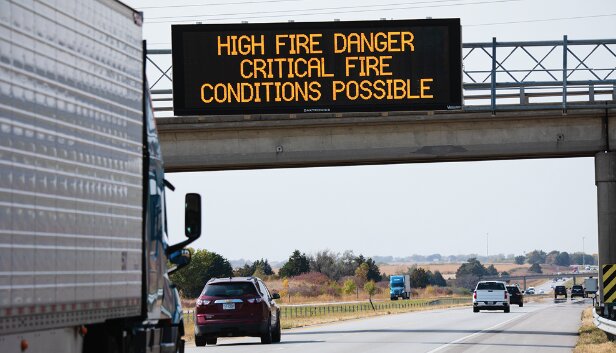 The Nebraska Department of Transportation warns drivers along I-80 between Pleasant Dale and Milford of the high fire danger on Oct. 7.