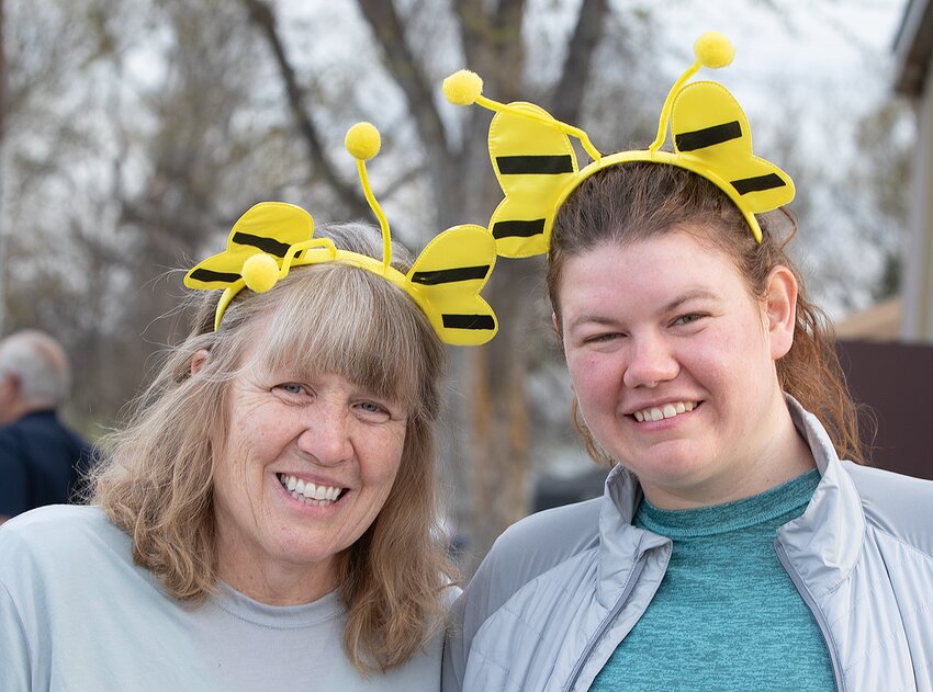 Maryann Brock and her daughter, Sara Brock Contreras, both of Lincoln, pose for a photo prior to the 15th annnual Bee Buzz Run April 13. Photo by Doug Carroll