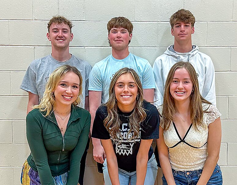 The 2025 Milford High prom court includes, from left: (front row) Addison Sample, Izzy Yeackley and Avery Roth; and (back row) Gavin Piening, Cole Stutzman and Owen Anderson. Prom will be Saturday, April 26, in Lincoln.