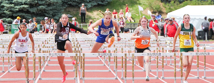 Grace Brees of Seward finished as the runner-up in the 200-meter dash May 22.