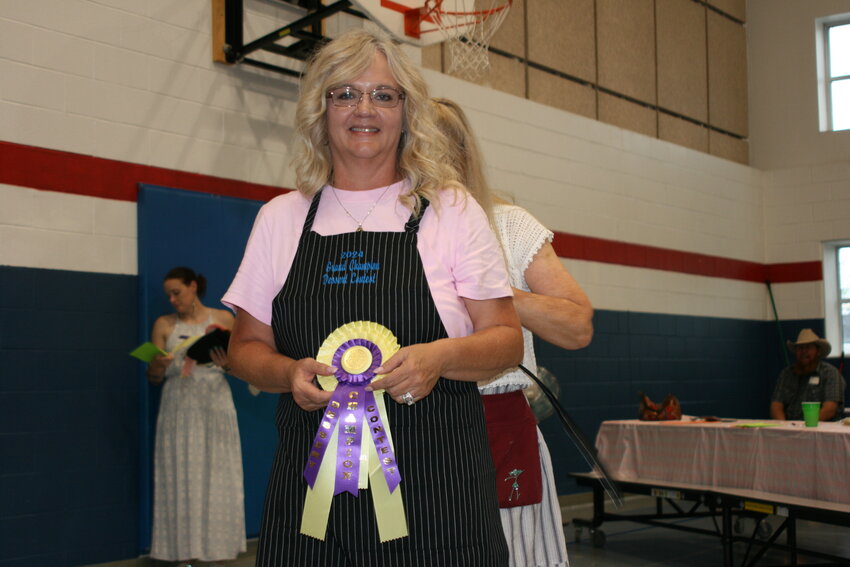 Dawna Morris wins a grand champion for her lemon-strawberry cookies.