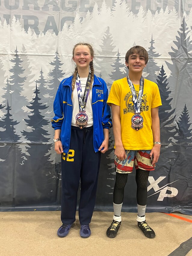 Kynnlie McCabe and Hunter Johnson are likely Nucla’s first middle school state champion placers.