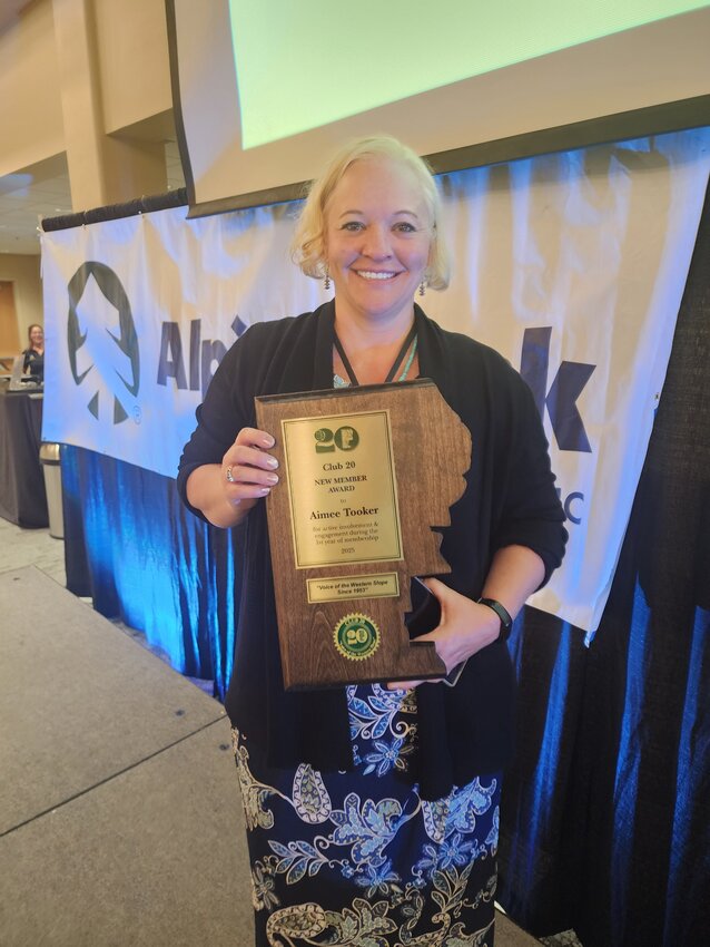 Aimee Tooker was presented a Club 20 award April 25.